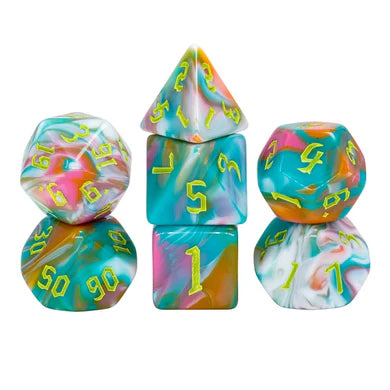 Teal Sunrise RPG Dice Set