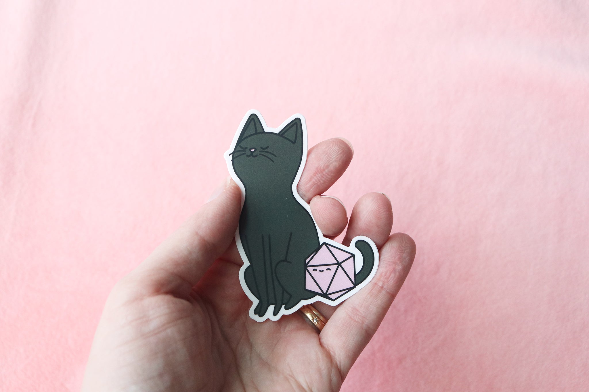 Black Cat Dice Buddy Sticker