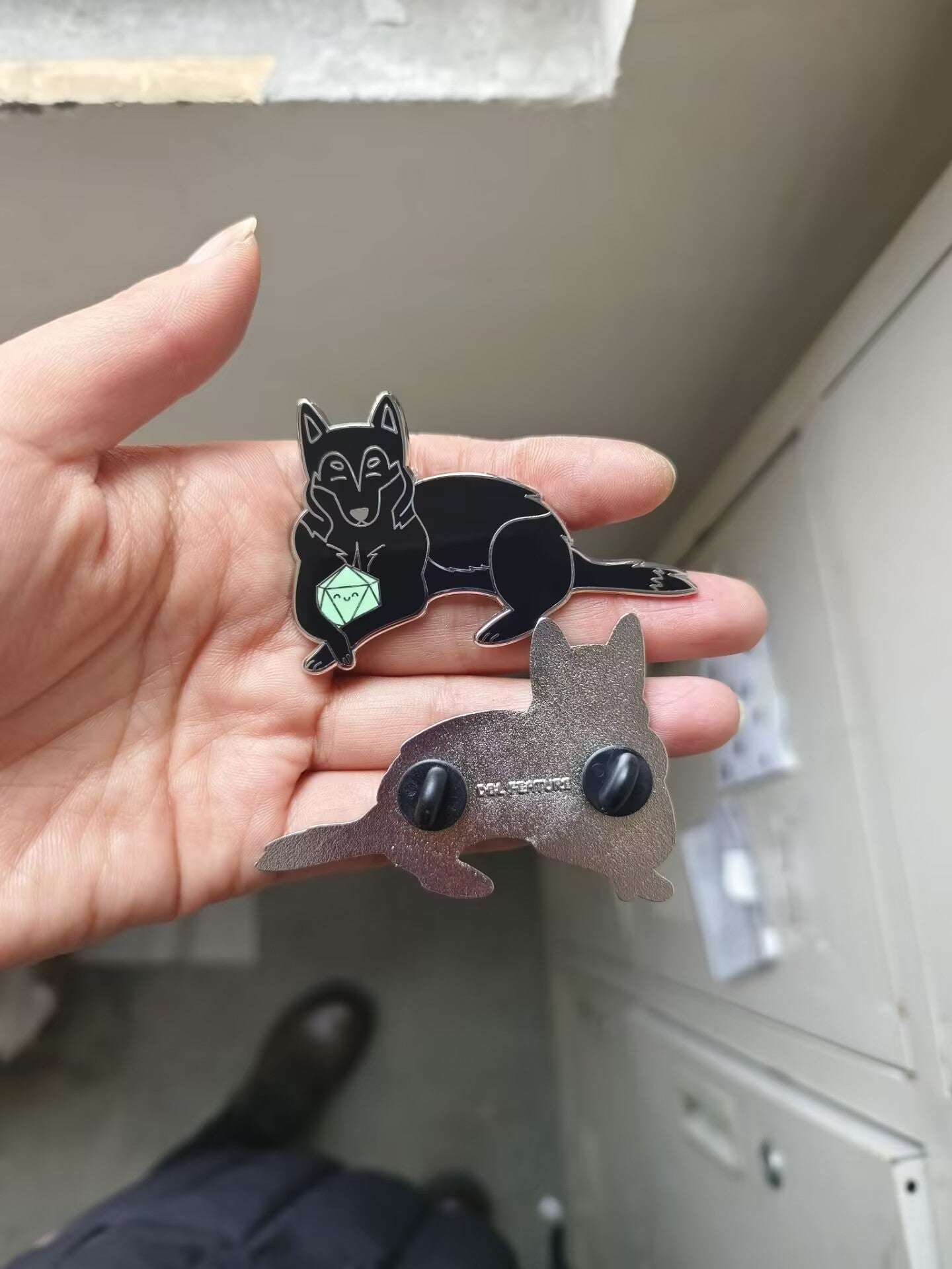 German Shepherd D20 Dice Buddy Enamel Pin