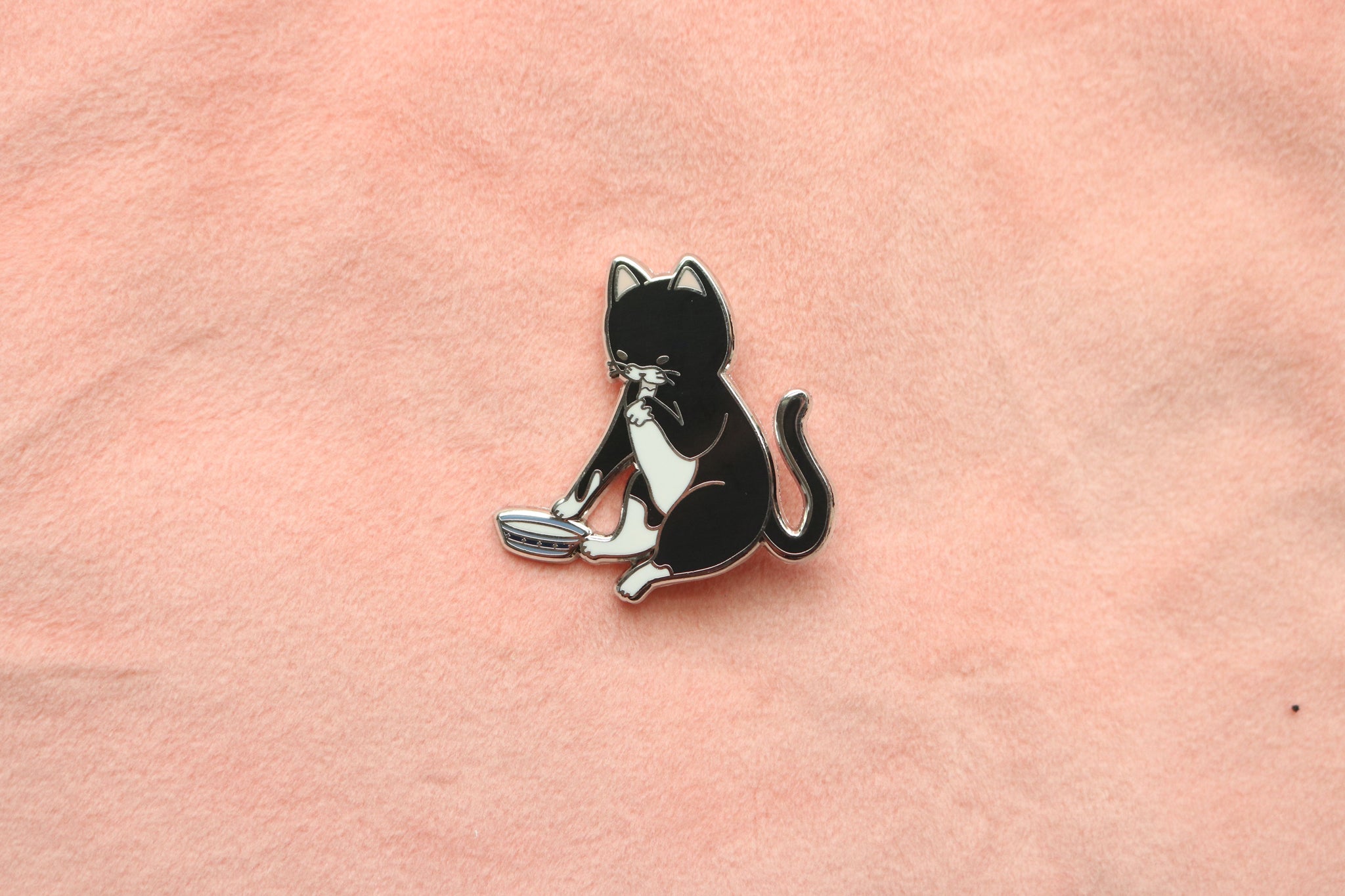 Cat and Milk Enamel Pin