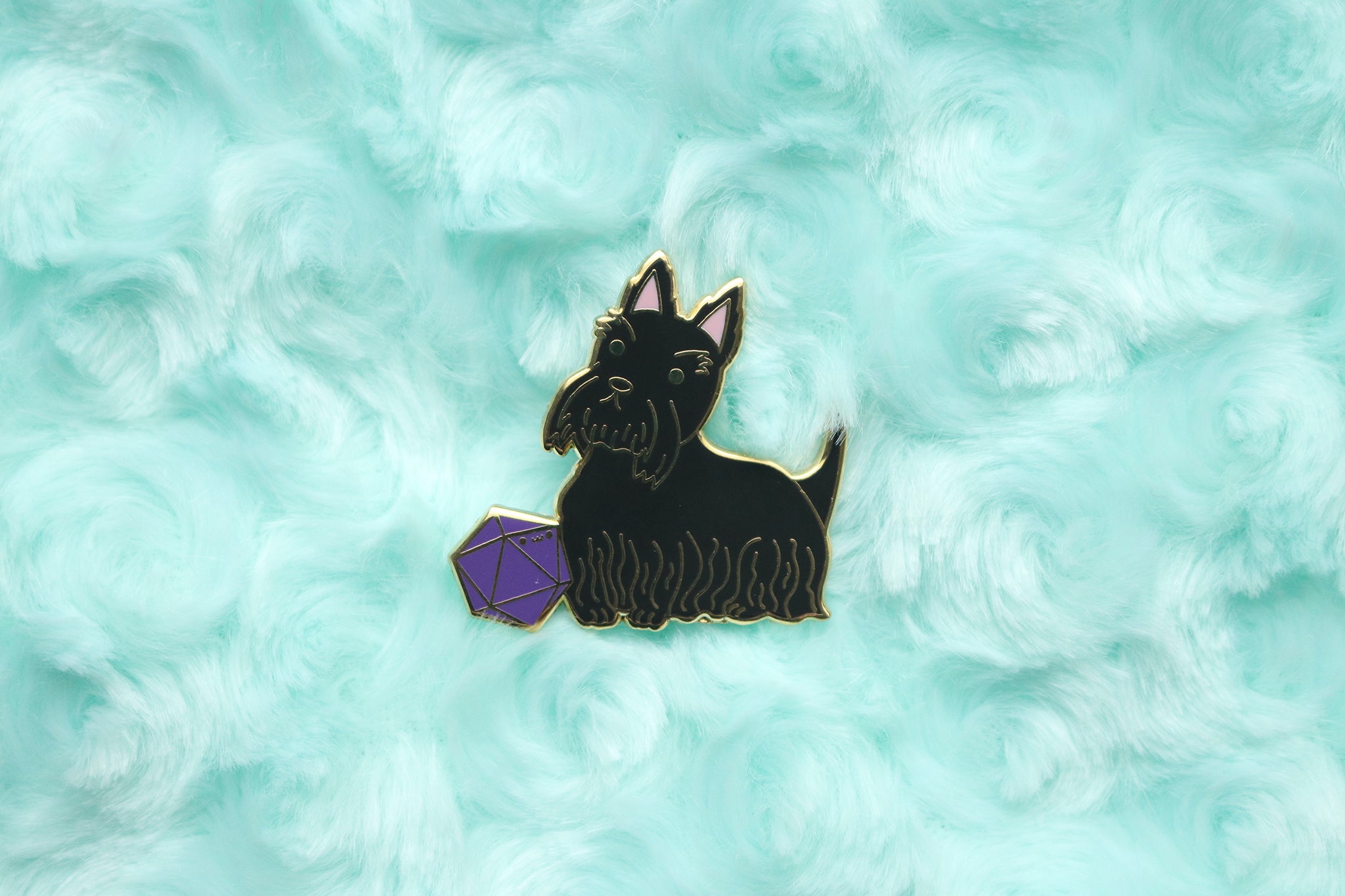 Scottish Terrier D20 Dice Buddy Hard Enamel Pin