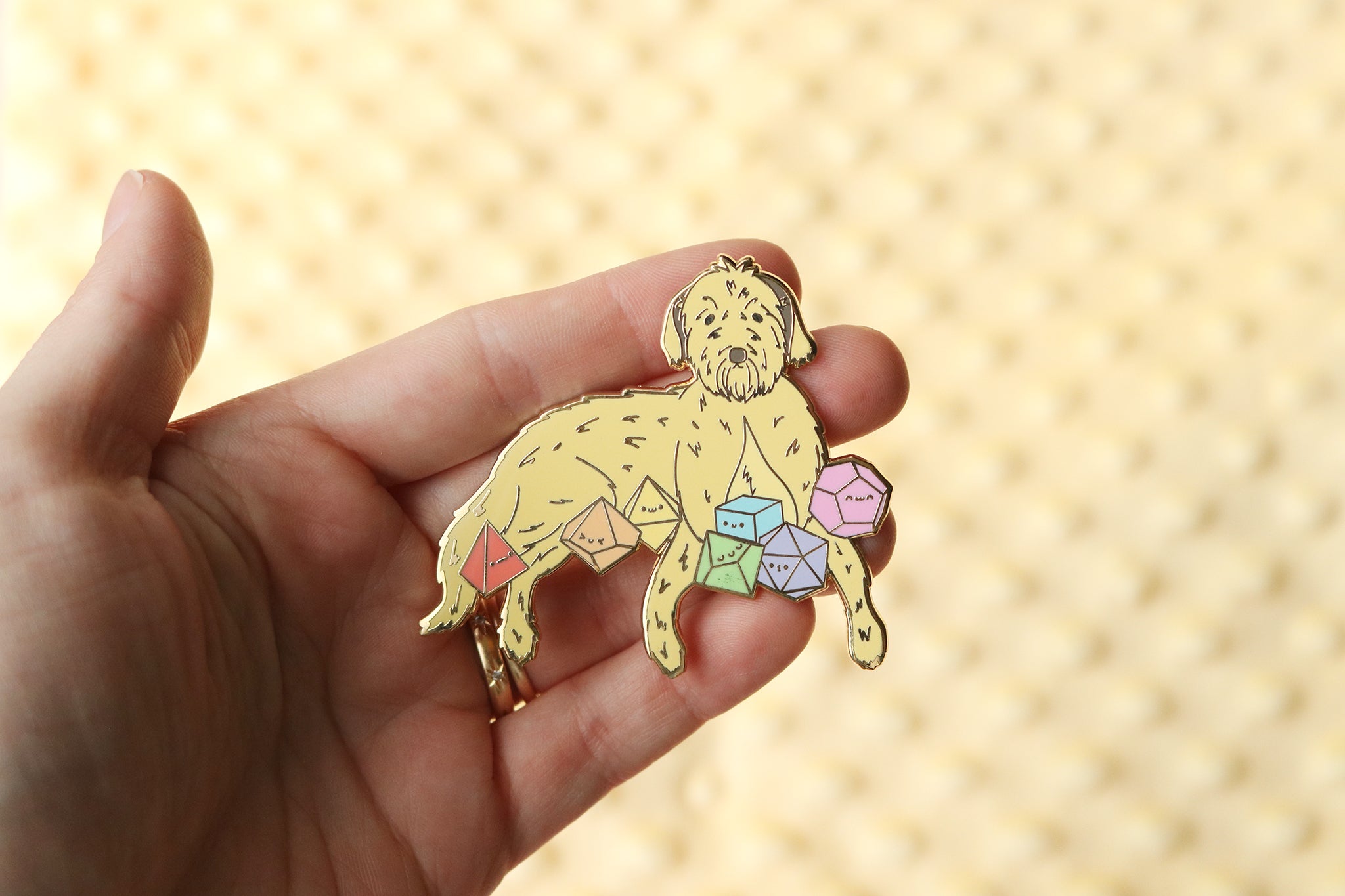 Irish Wolfhound D20 Dice Buddy Enamel Pin