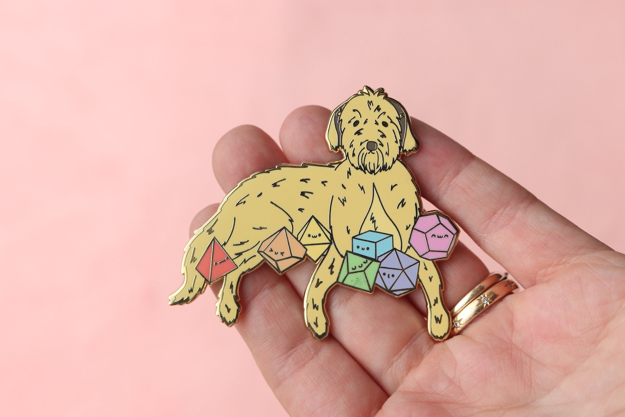 Irish Wolfhound D20 Dice Buddy Enamel Pin