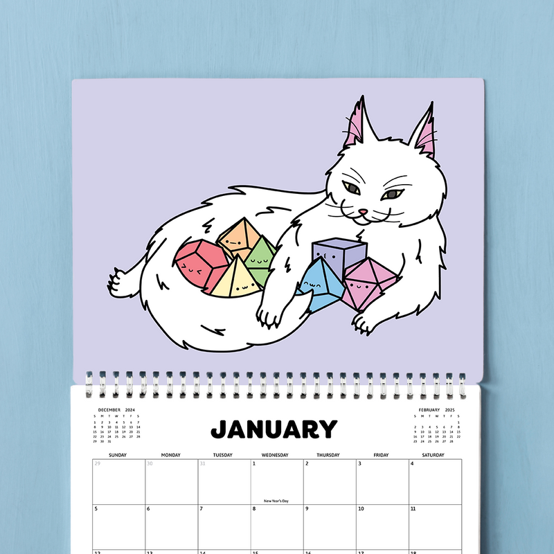 2025 Cats and Dice Calendar Preorder