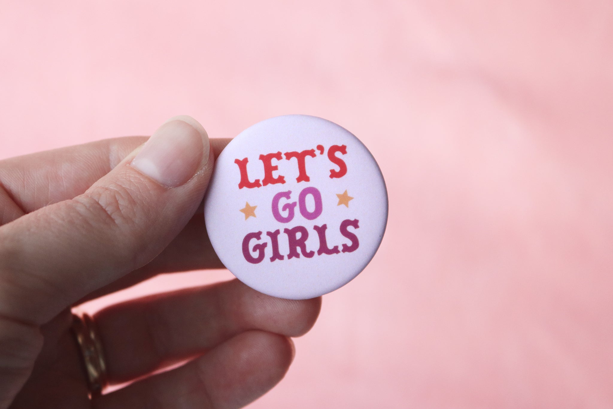 Let's Go Girls Lesbian Pride Button