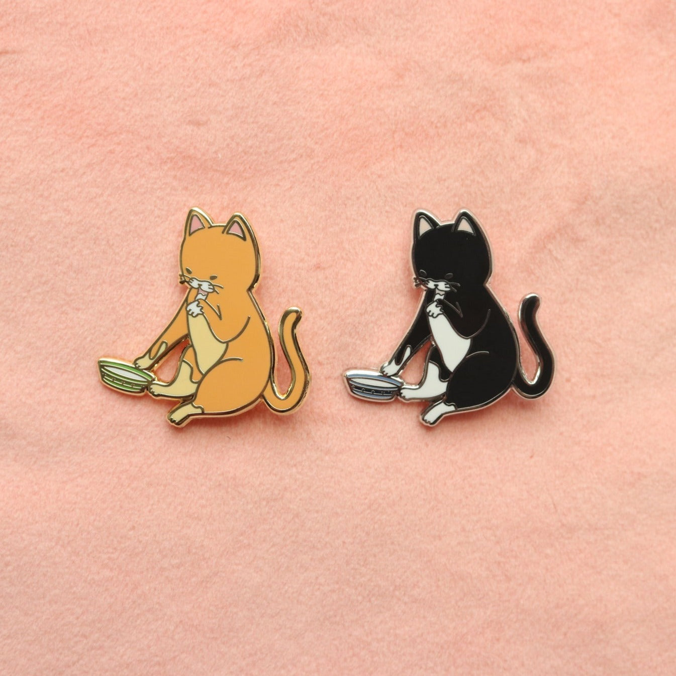 Cat and Milk Enamel Pin