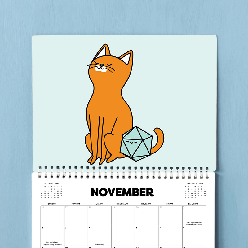 2025 Cats and Dice Calendar Preorder