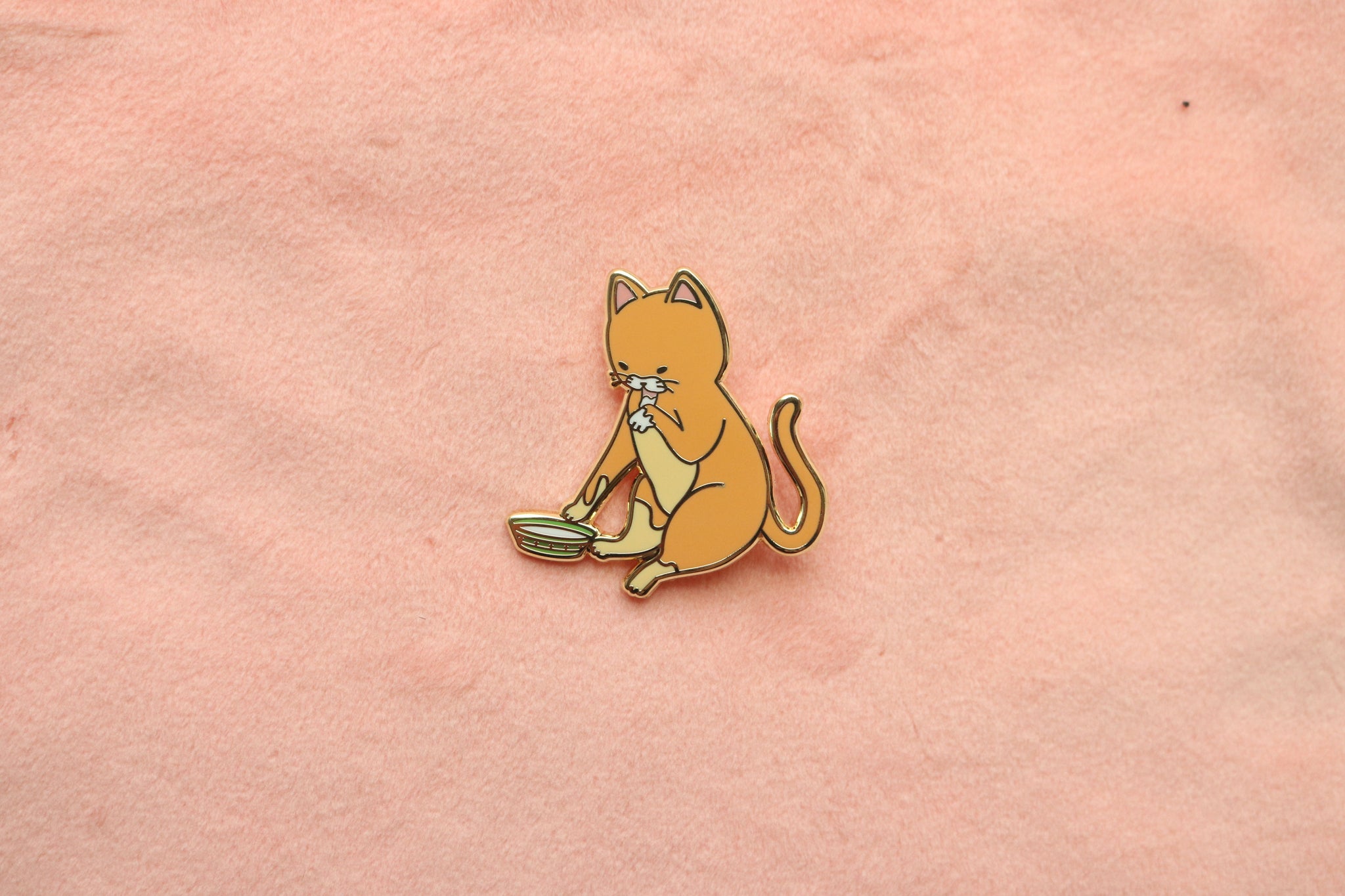 Cat and Milk Enamel Pin