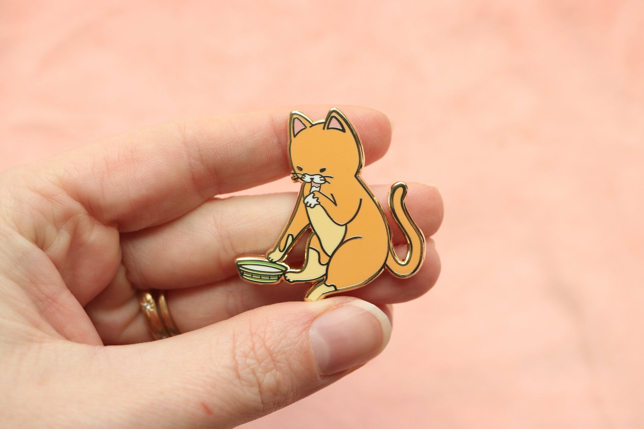 Cat and Milk Enamel Pin