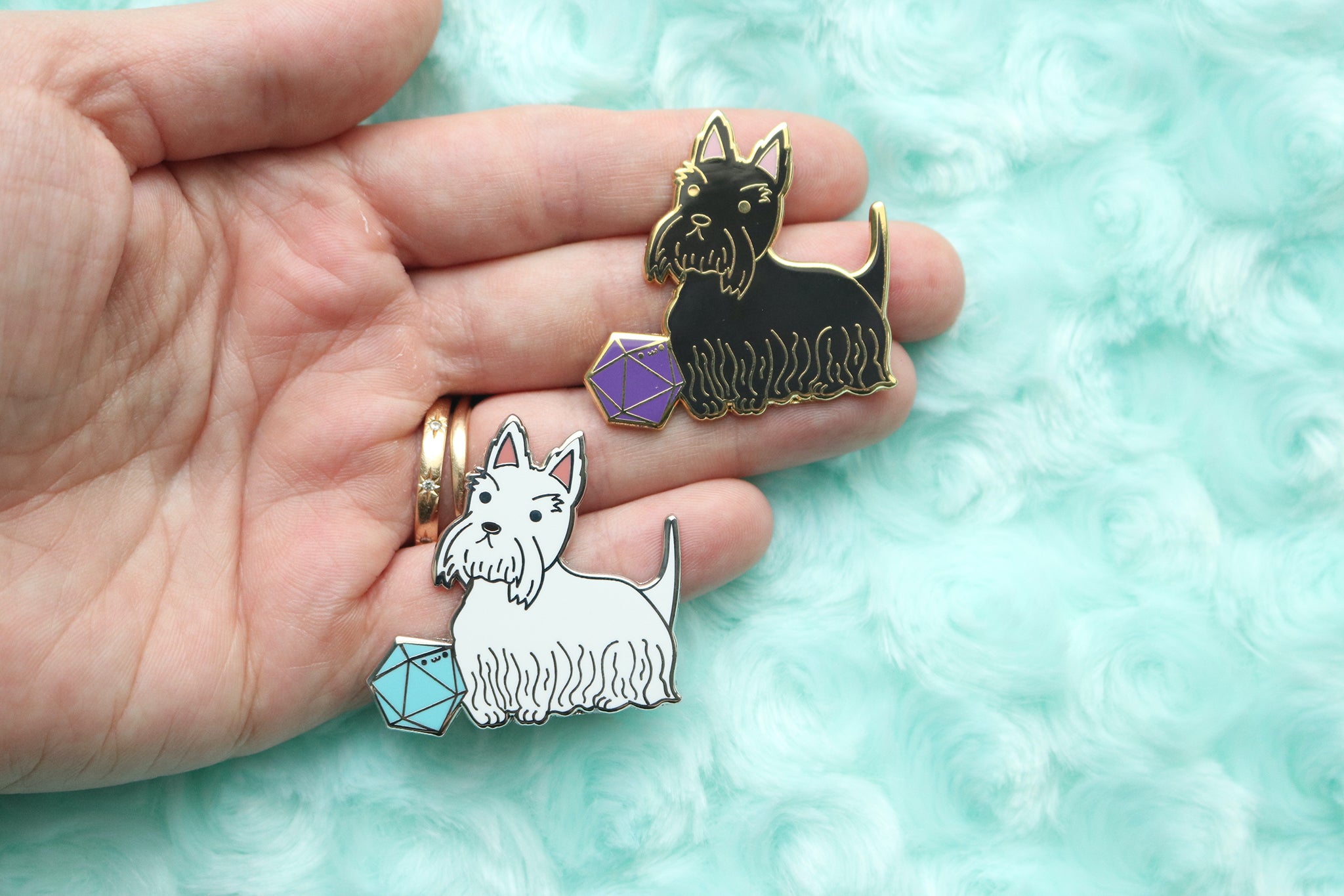 Scottish Terrier D20 Dice Buddy Hard Enamel Pin