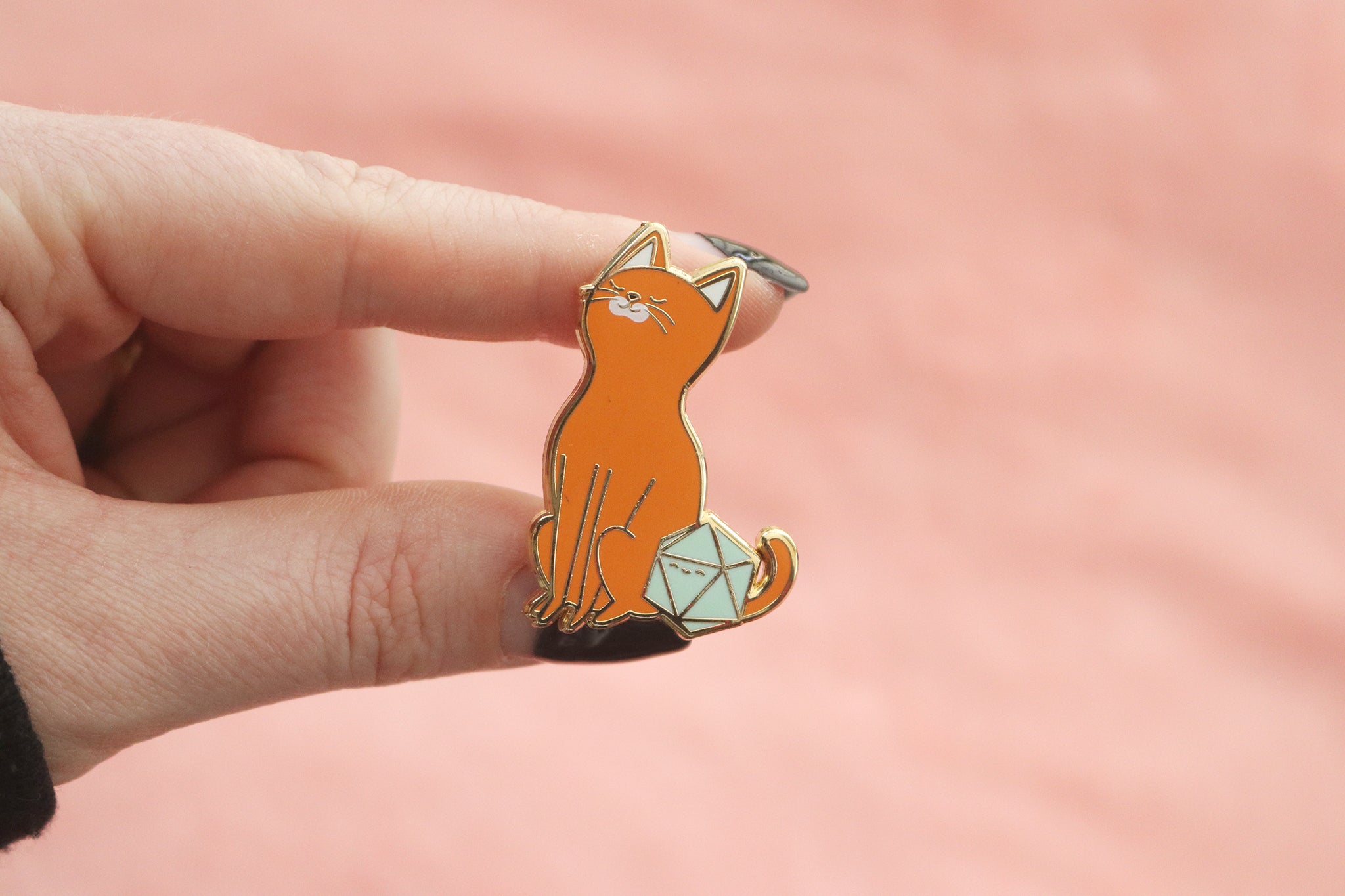 Abyssinian D20 Dice Buddy Enamel Pin