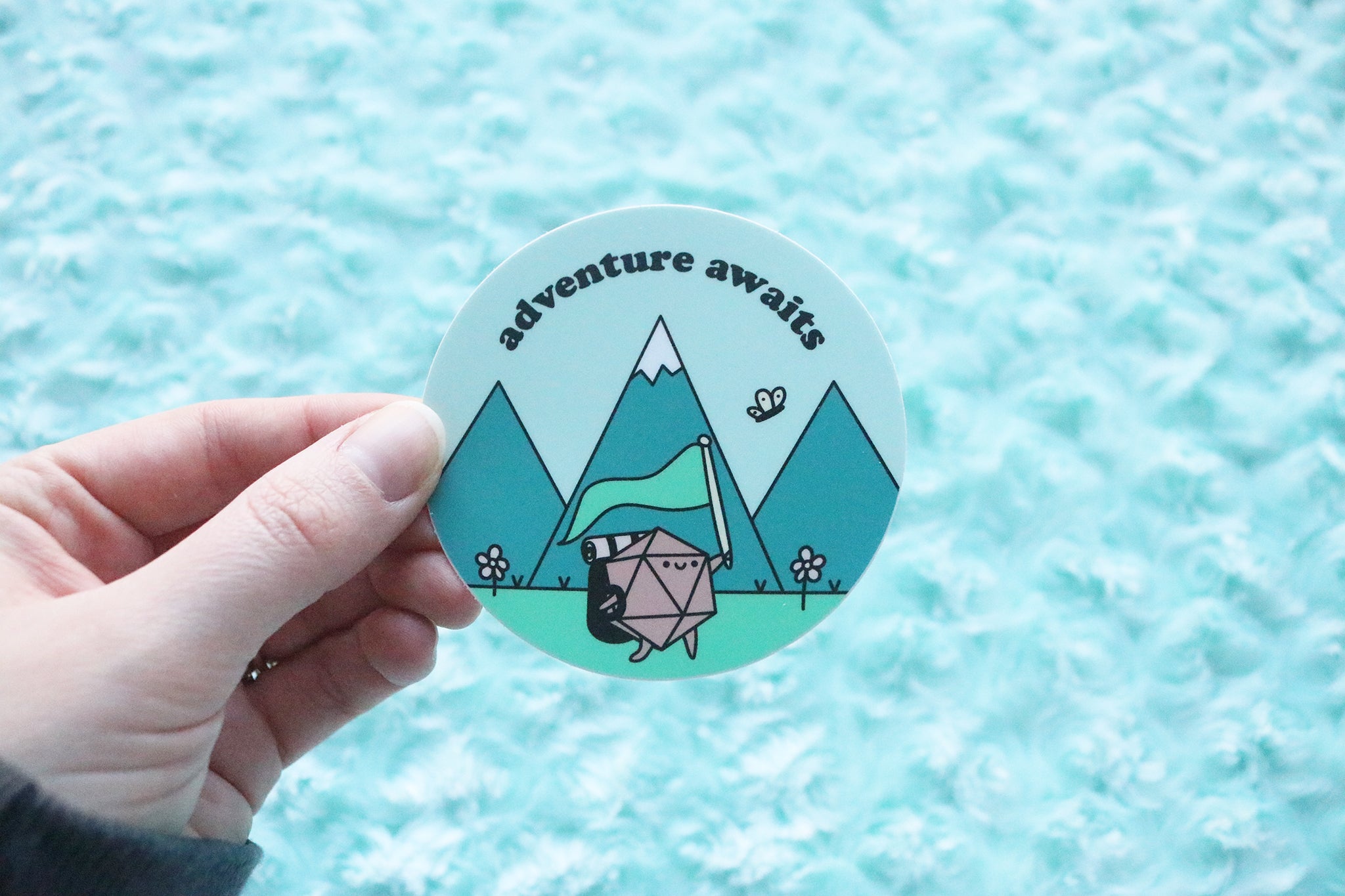 Adventure Awaits D20 Sticker