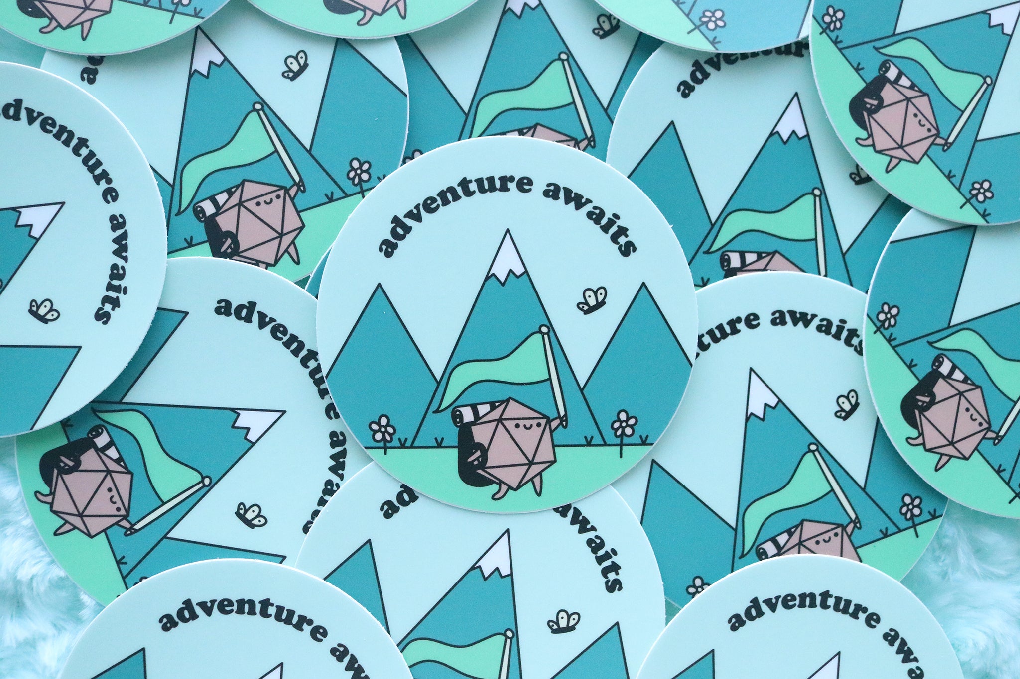 Adventure Awaits D20 Sticker