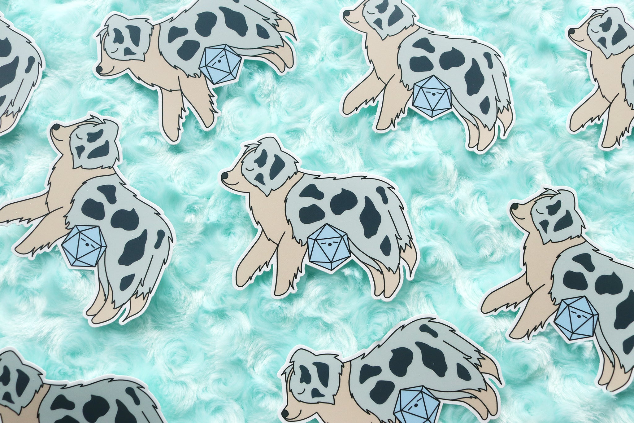 Australian Shepherd D20 Dice Buddy Sticker