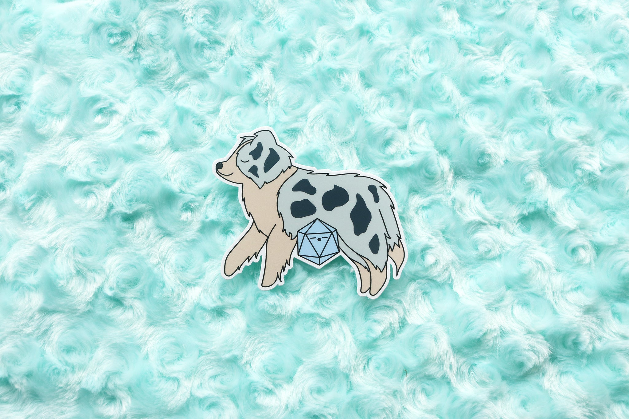 Australian Shepherd D20 Dice Buddy Sticker