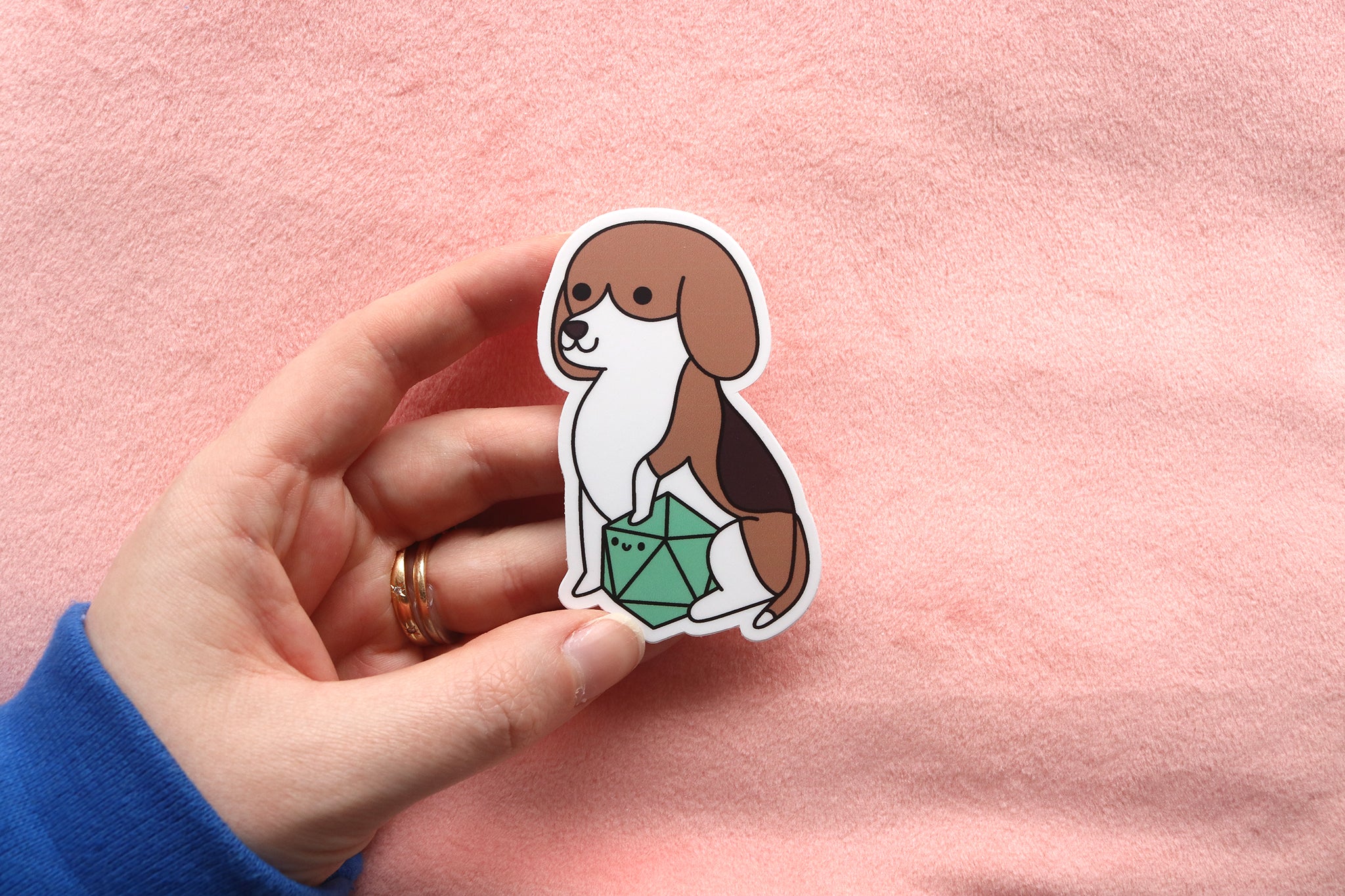 Beagle D20 Dice Buddy Stickers