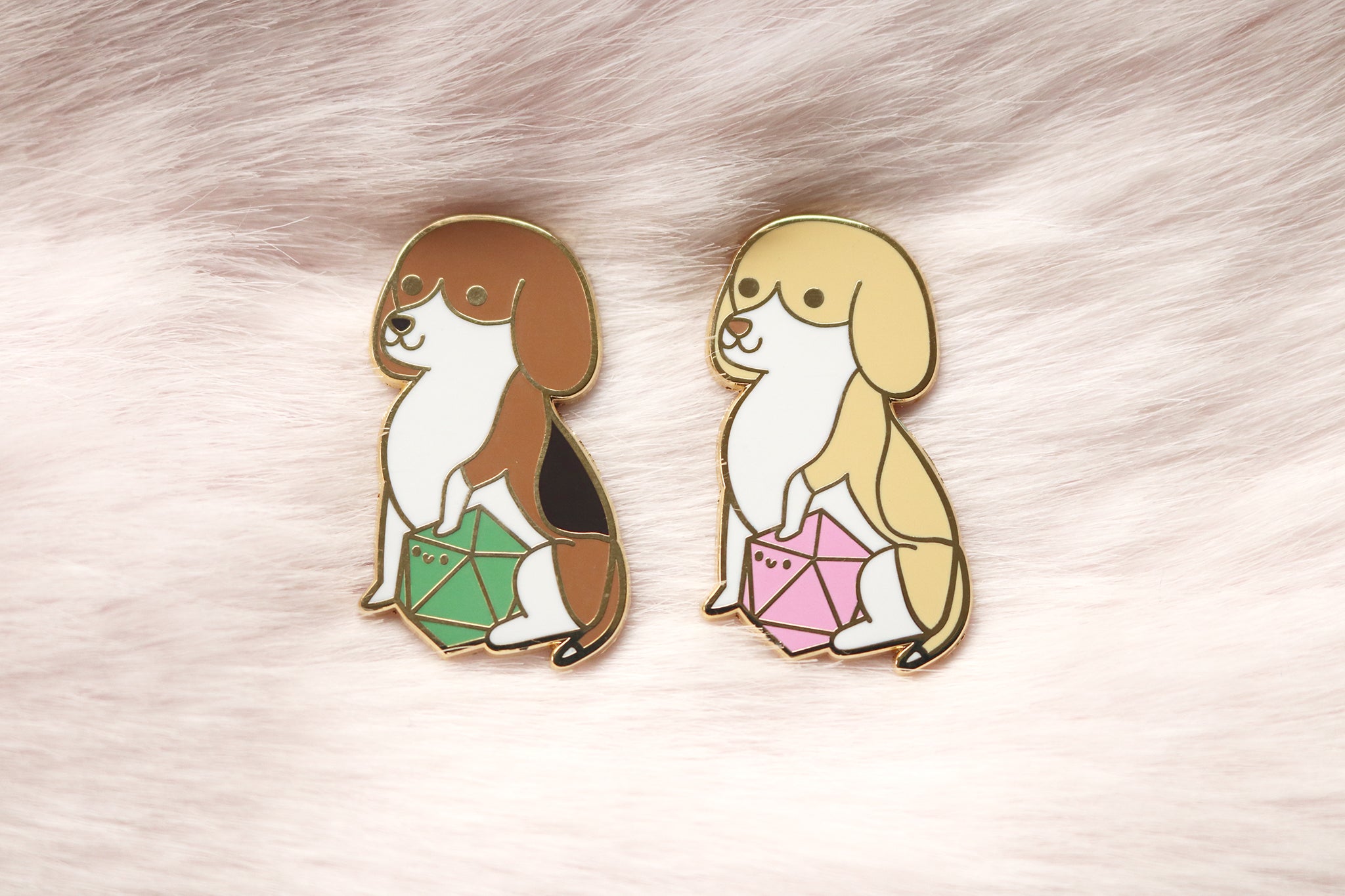 Beagle D20 Dice Buddy Enamel Pin