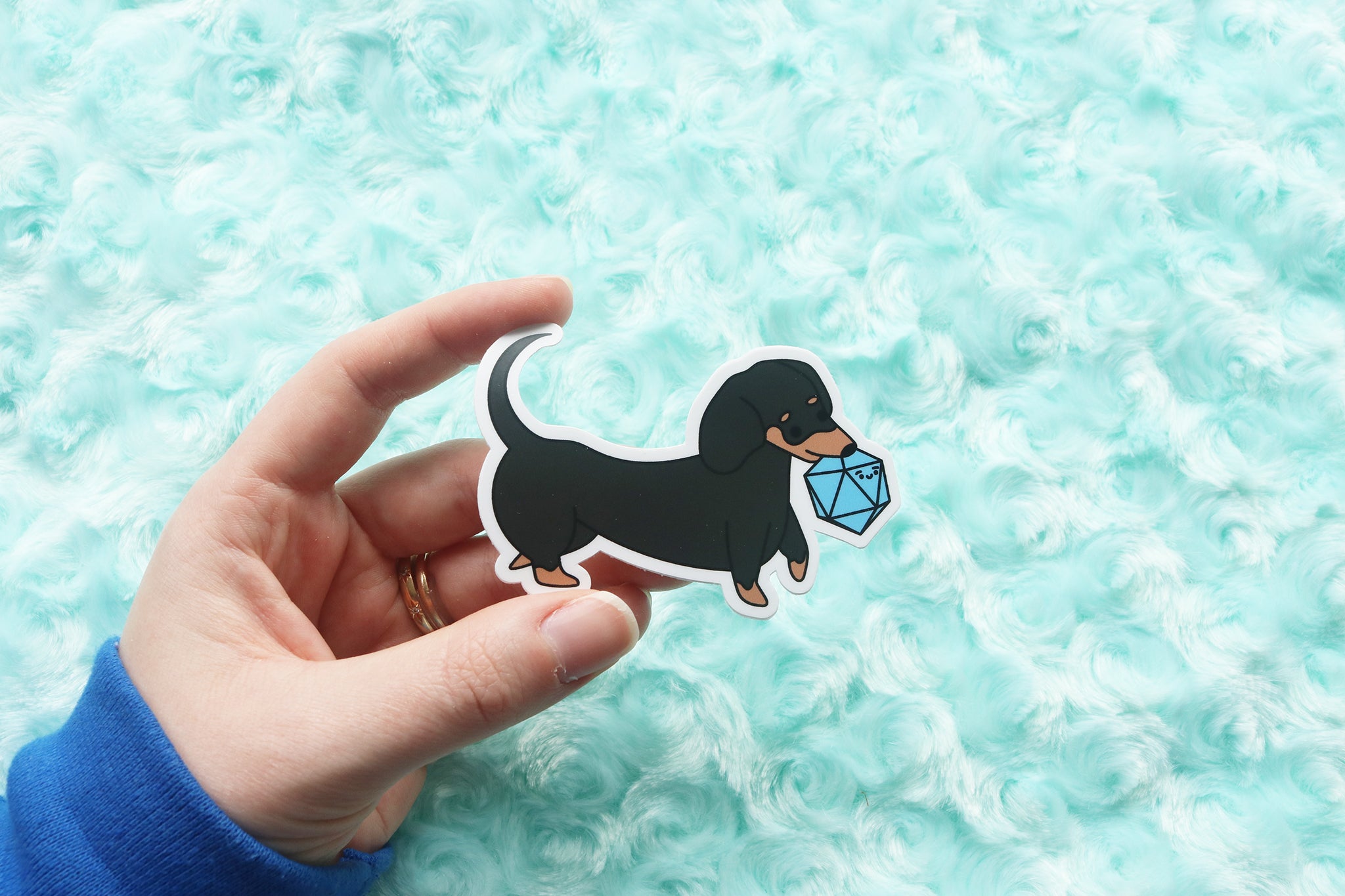 Short Haired Dachshund D20 Dice Buddy Stickers