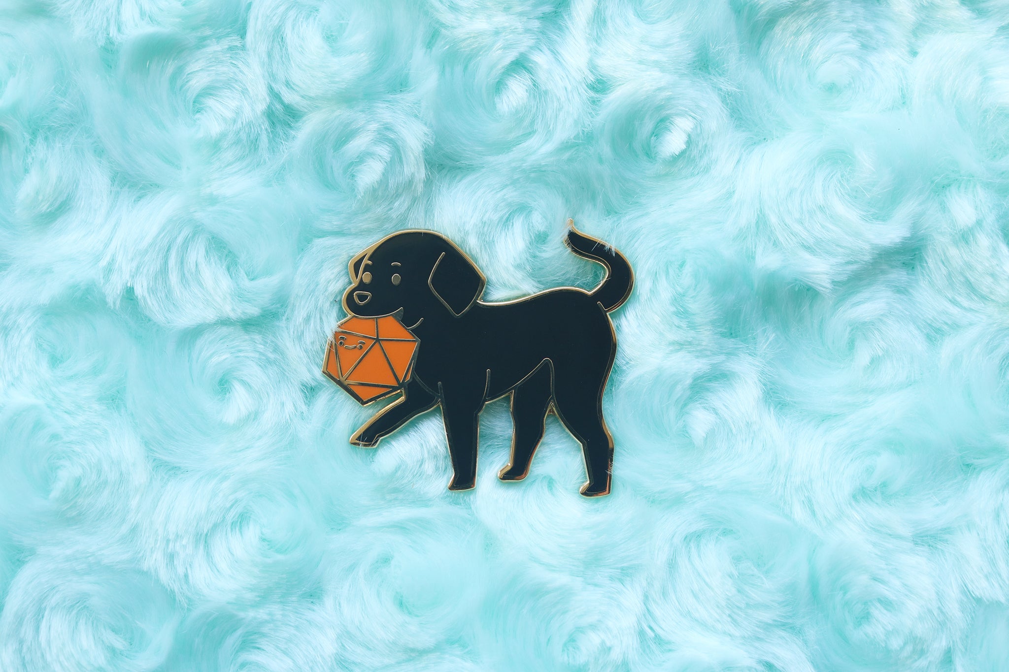 Labrador D20 Dice Buddy Enamel Pin