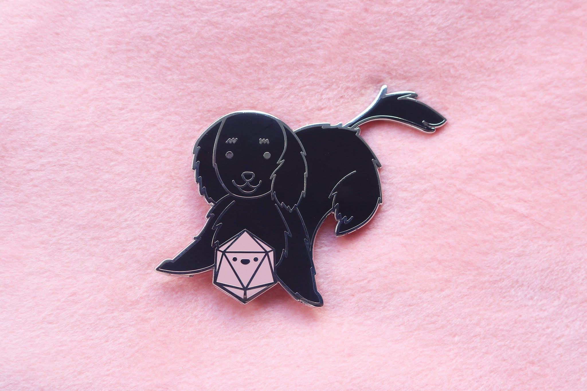 Retriever D20 Dice Buddy Enamel Pin