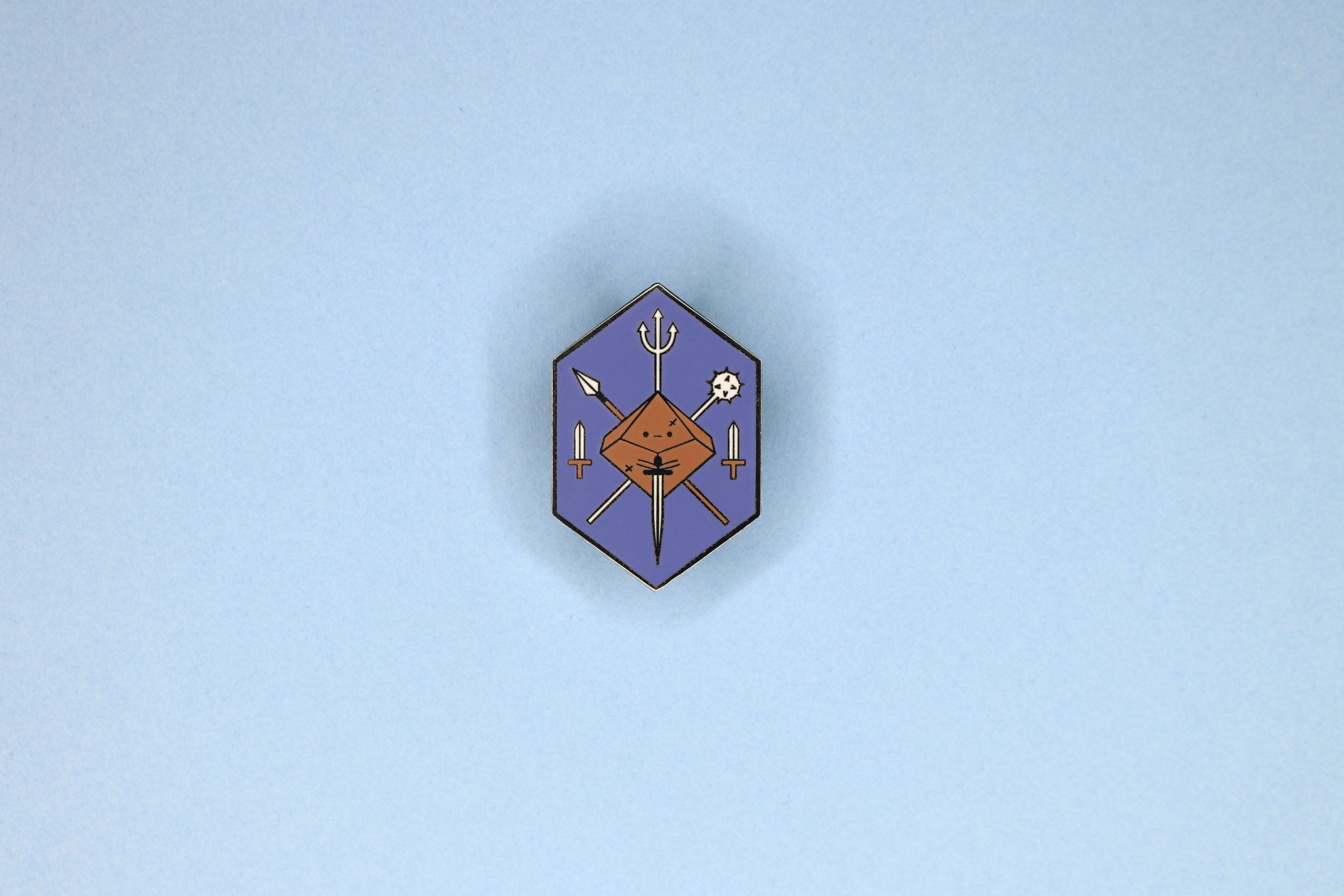 Blue Dungeons and Dragons Fighter Class Pin