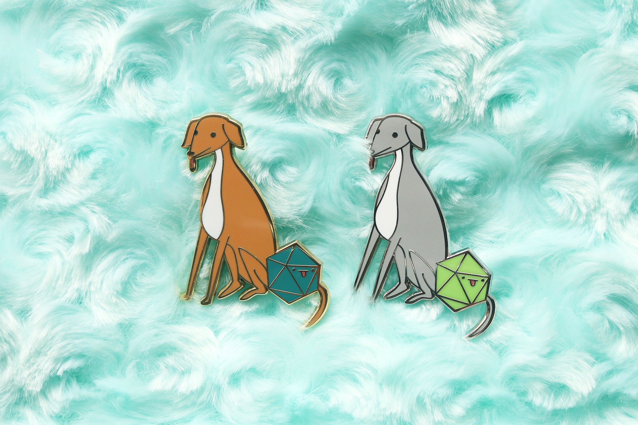 Italian Greyhound D20 Dice Buddy Enamel Pin