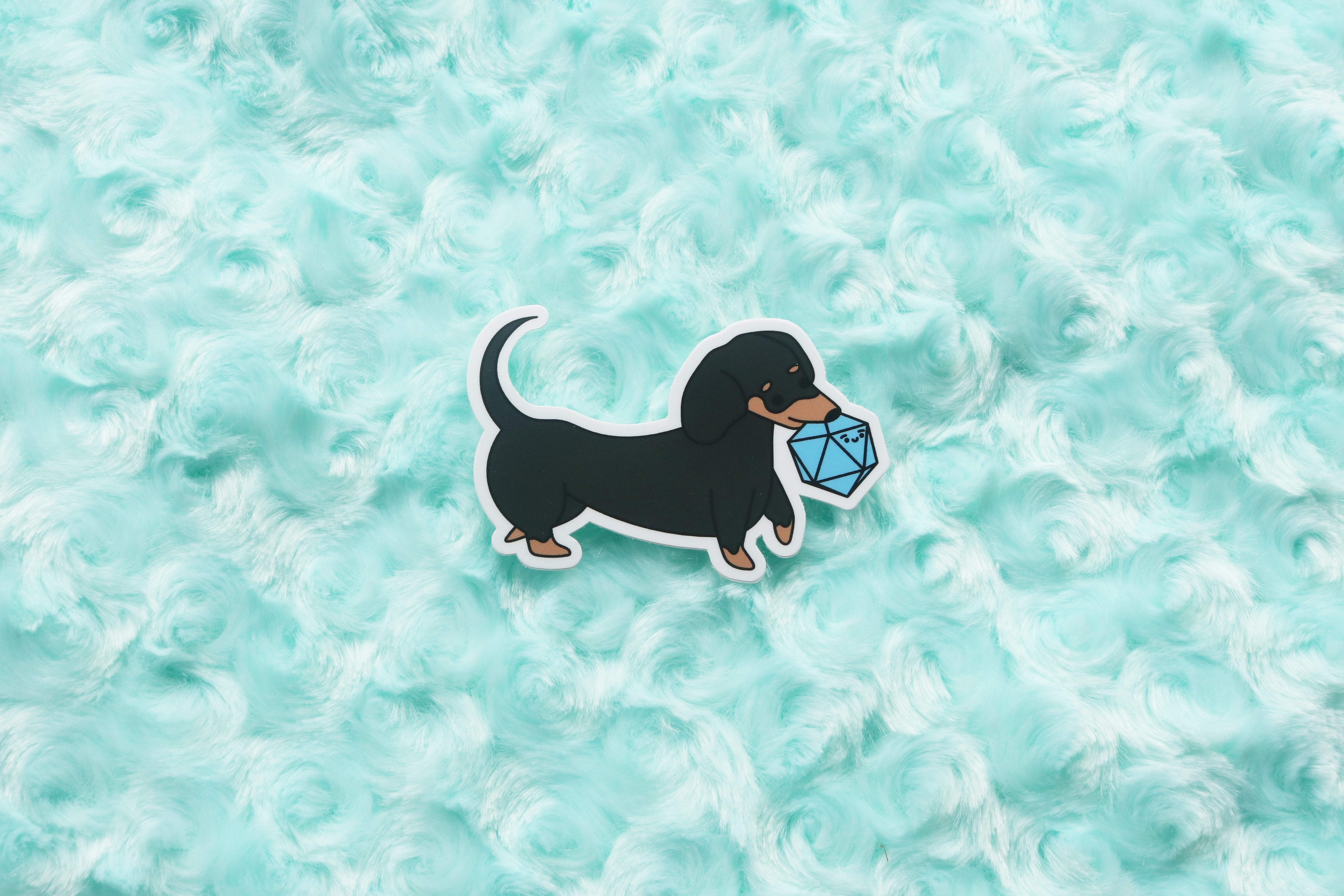 Short Haired Dachshund D20 Dice Buddy Stickers