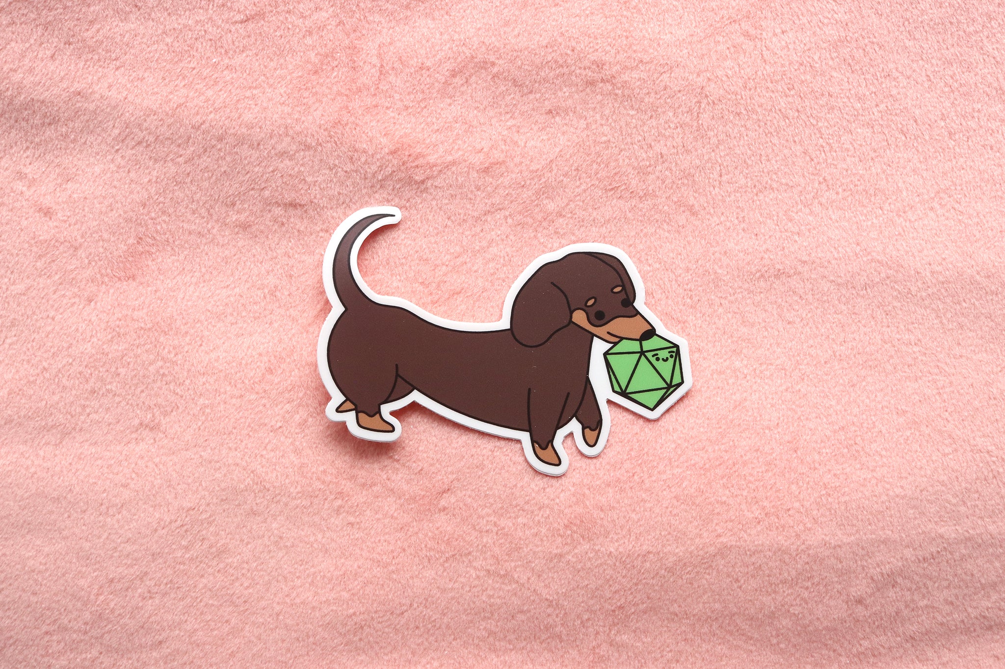 Short Haired Dachshund D20 Dice Buddy Stickers