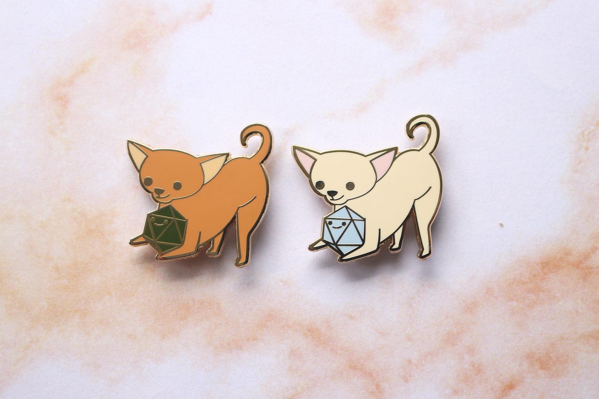 Chihuahua D20 Dice Buddy Enamel Pin