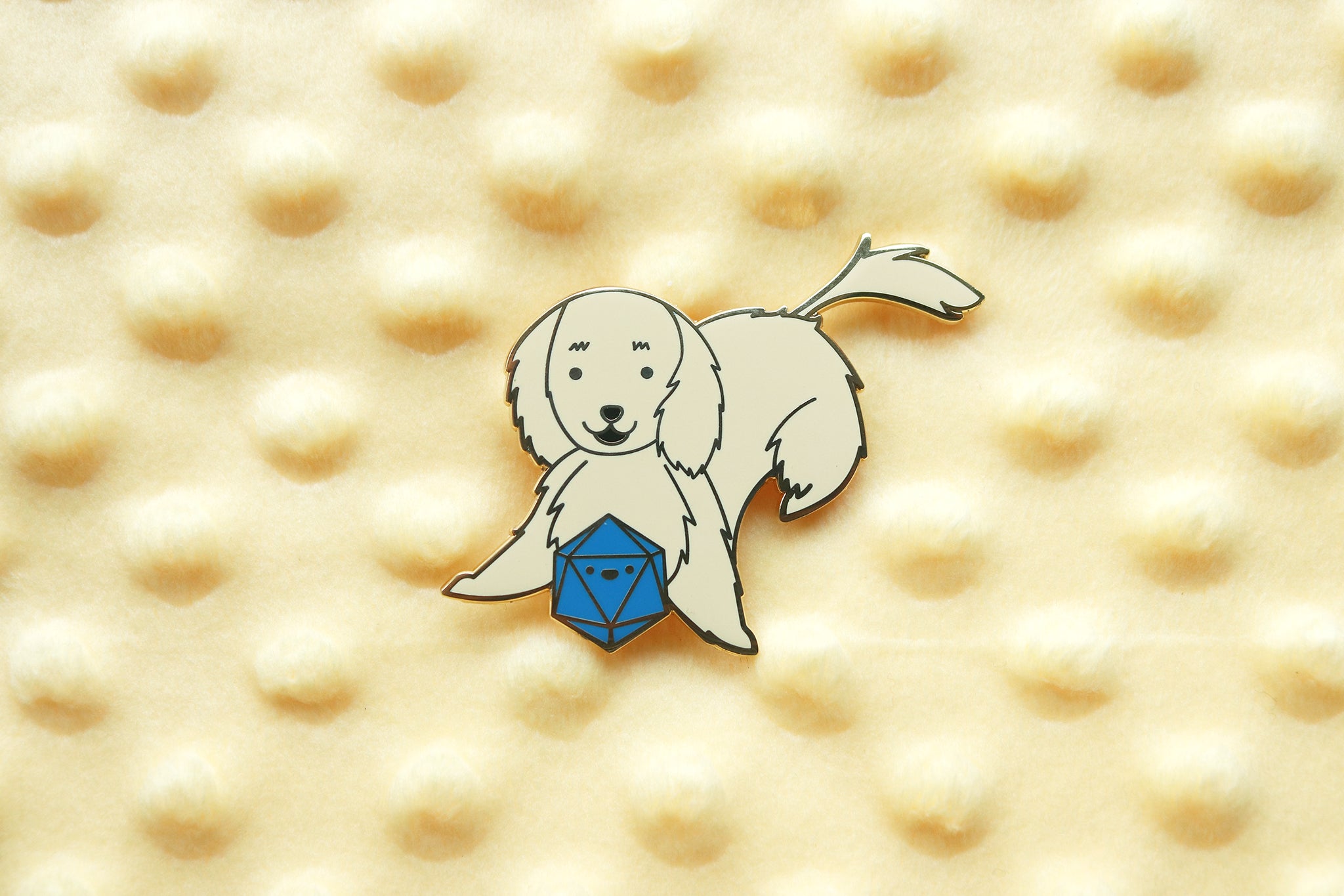 Retriever D20 Dice Buddy Enamel Pin