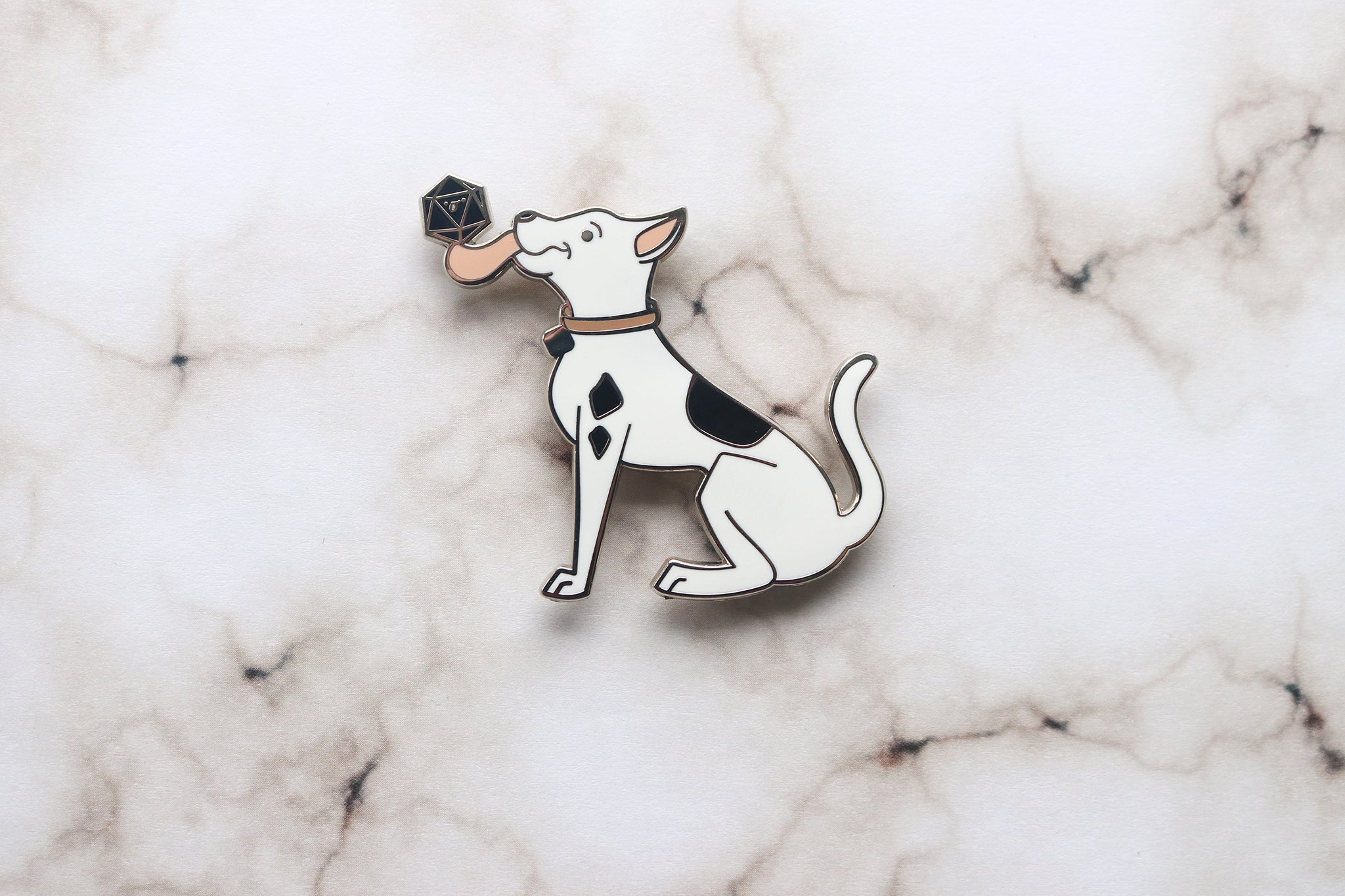 Great Dane D20 Dice Buddy Enamel Pin