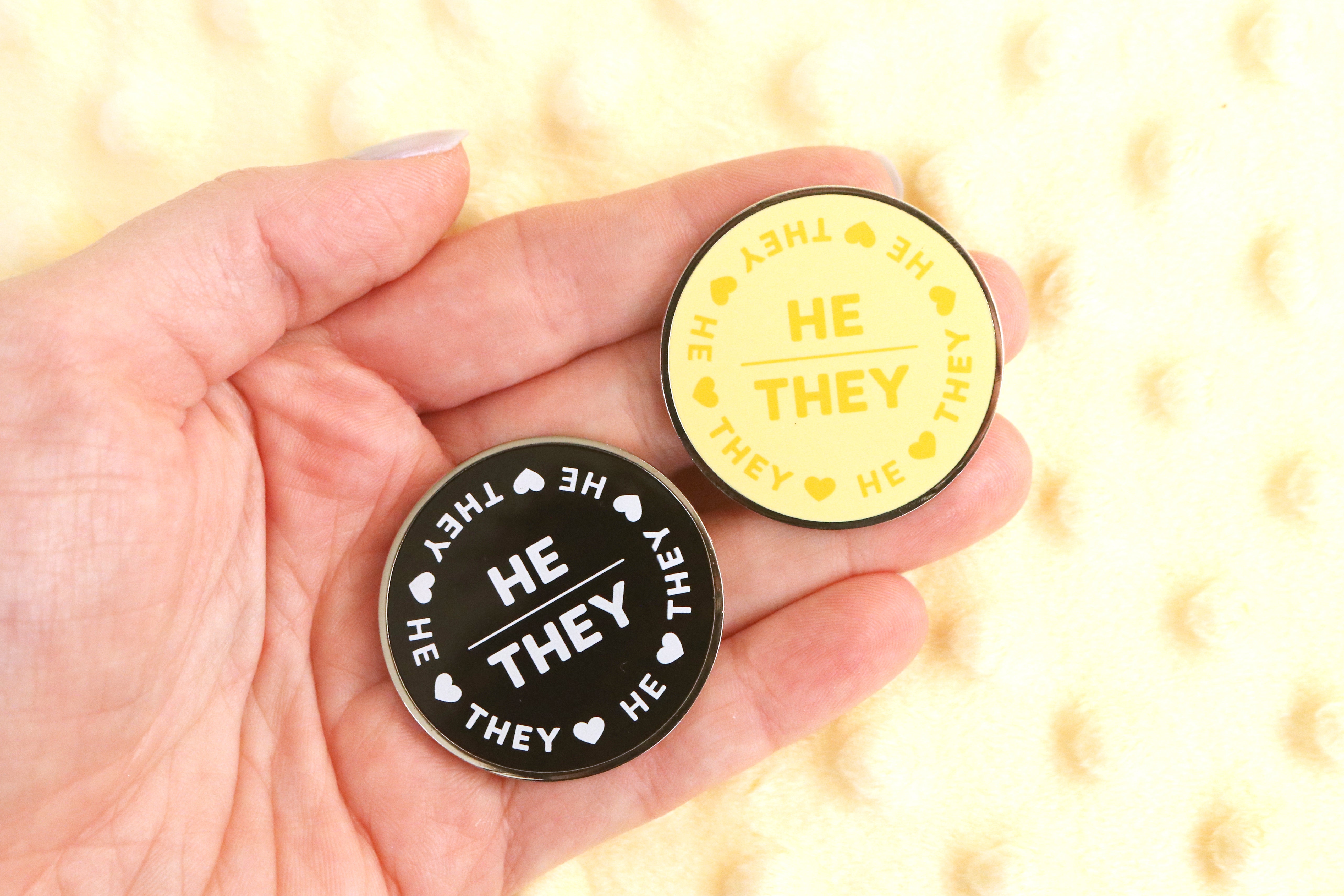 Kawaii Gender Spectrum Pronoun Hard Enamel Pins