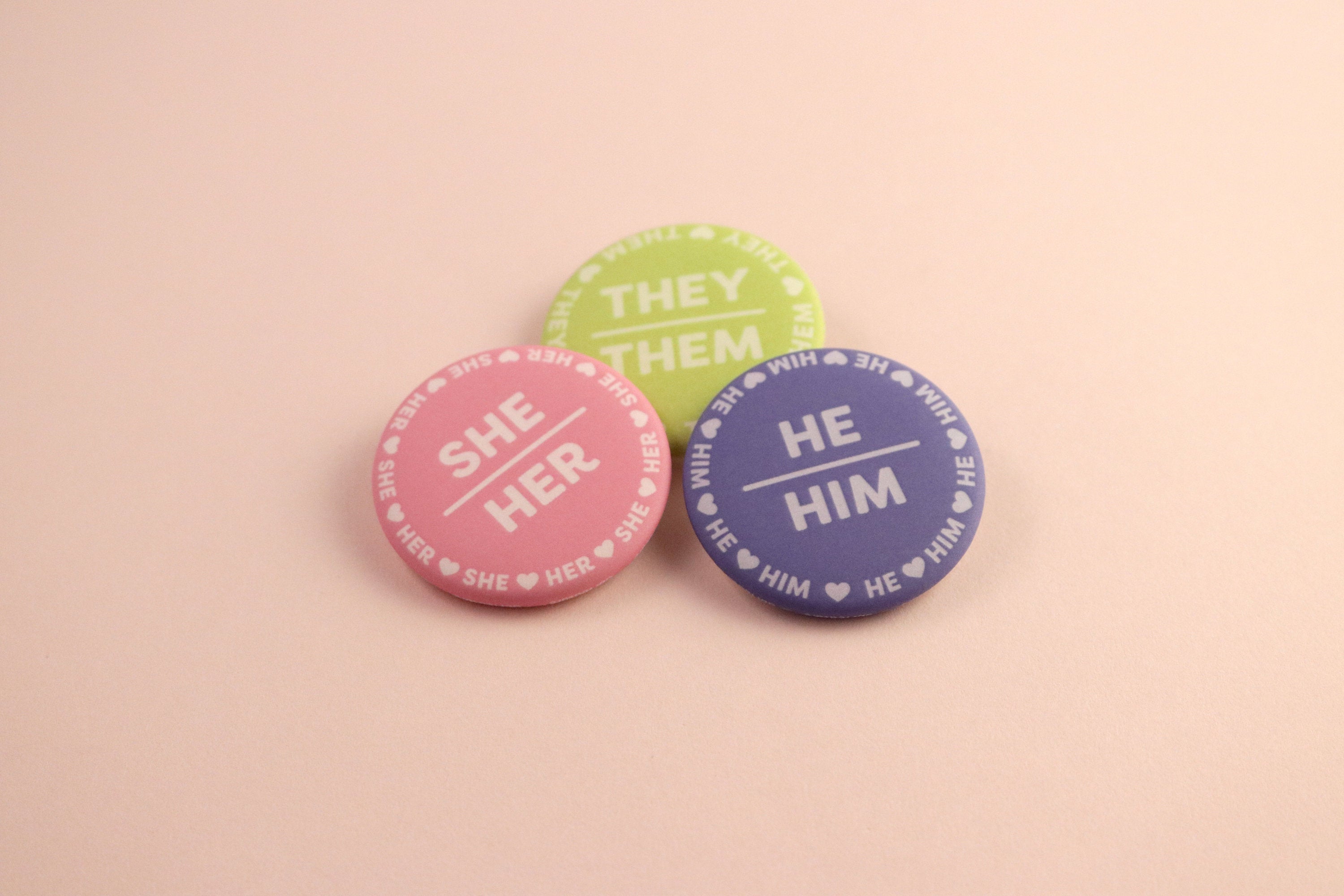 Kawaii Gender Spectrum Pronoun Buttons