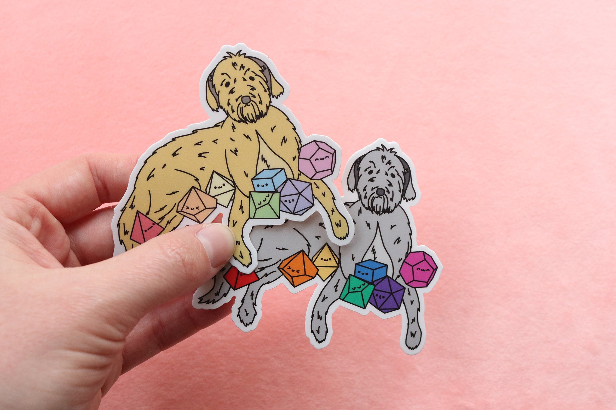 Irish Wolfhound D20 Dice Buddy Sticker