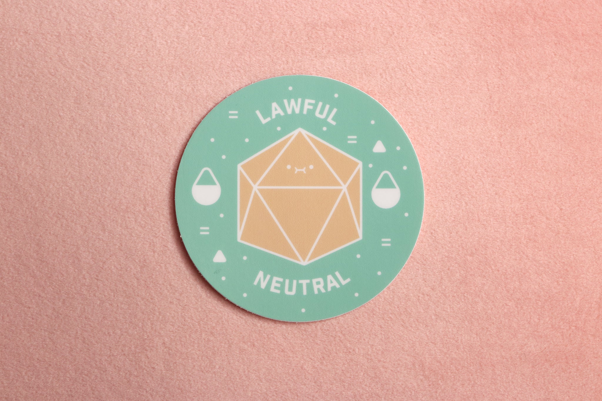 Teal and Peach Lawful Neutral Sticker