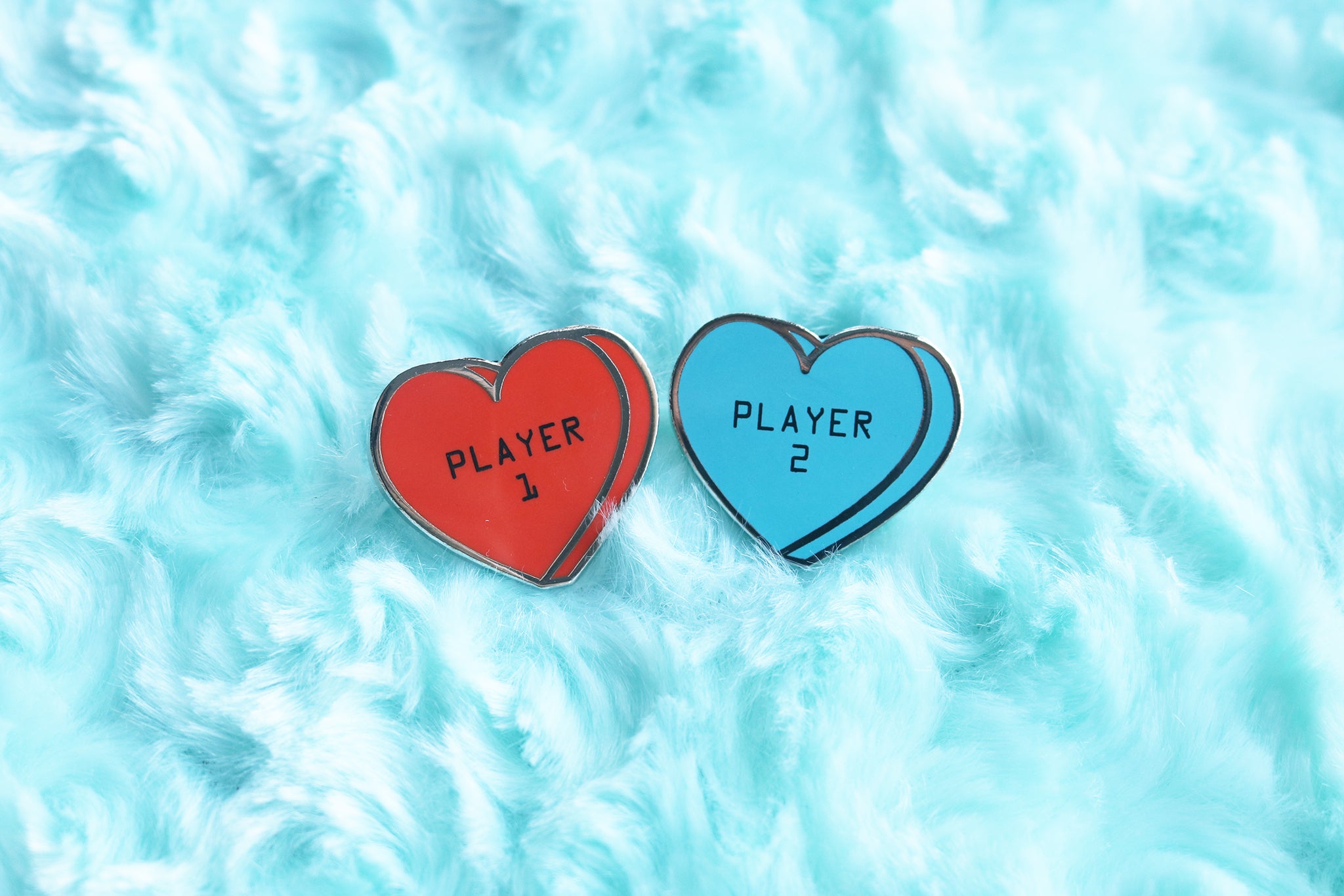 Player 1 Player 2 Conversation Hearts Hard Enamel Pins