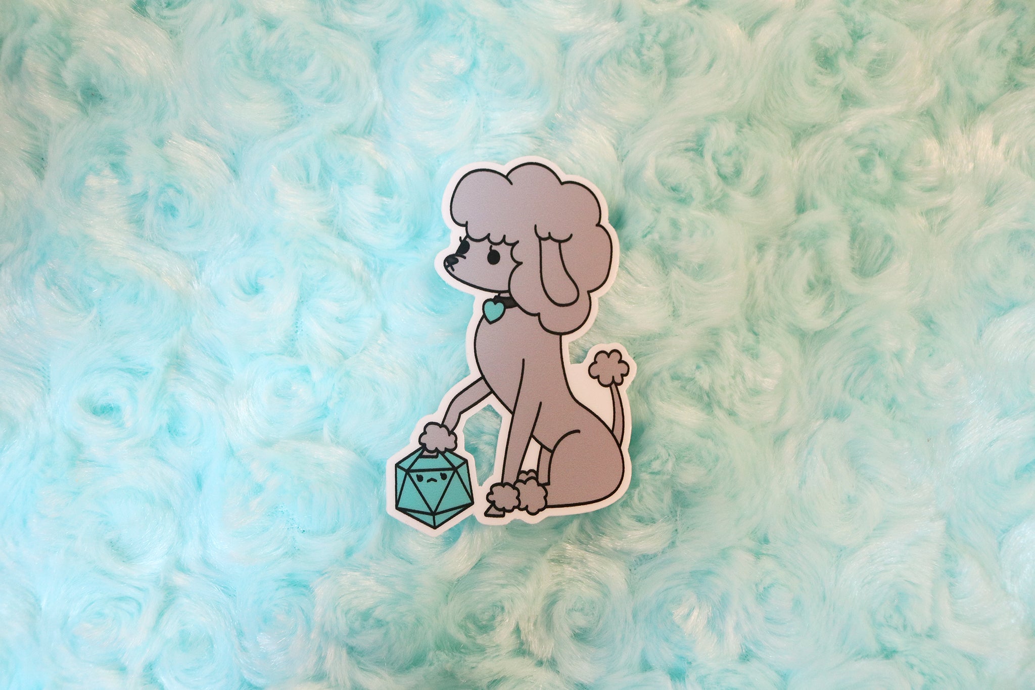 Poodle D20 Dice Buddy Sticker