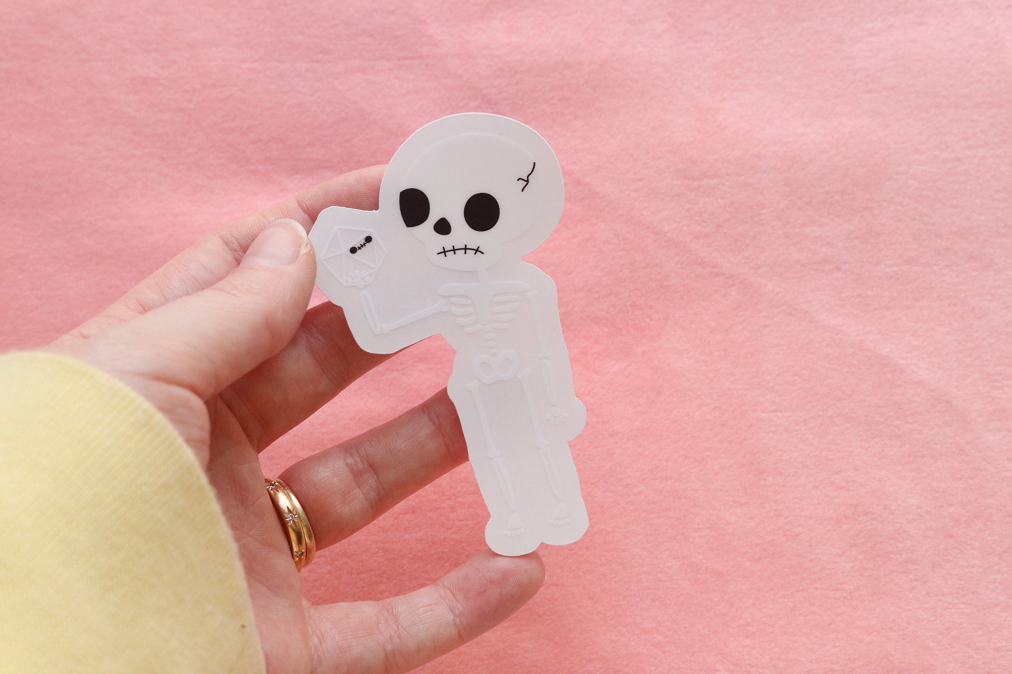 Shakespeare Skeleton Clear Sticker