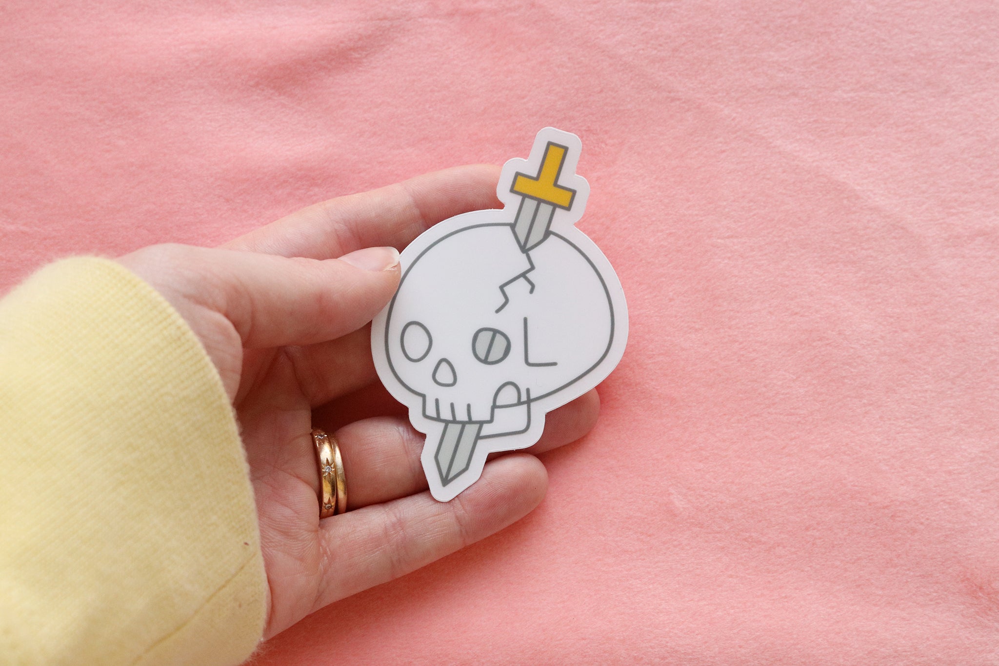 Skull and Dagger Clear Sticker