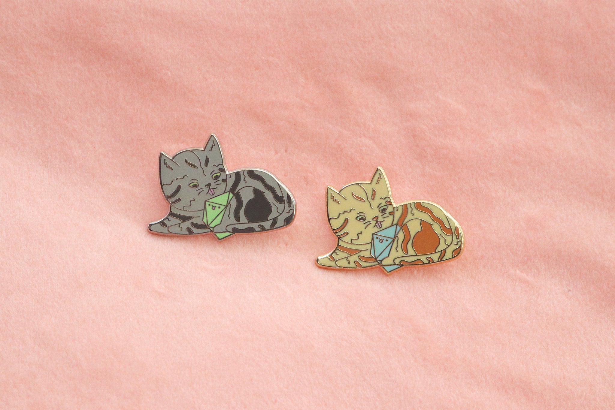 Tabby D20 Dice Buddy Enamel Pin