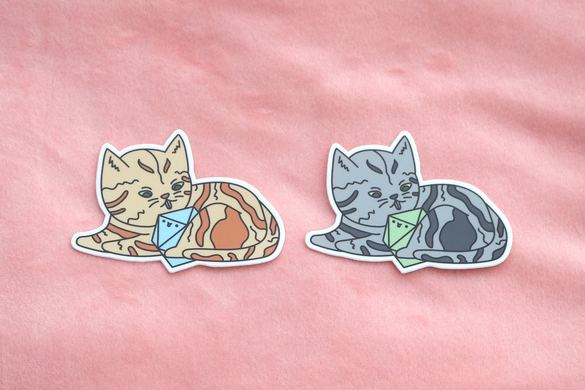 Tabby D20 Dice Buddy Sticker