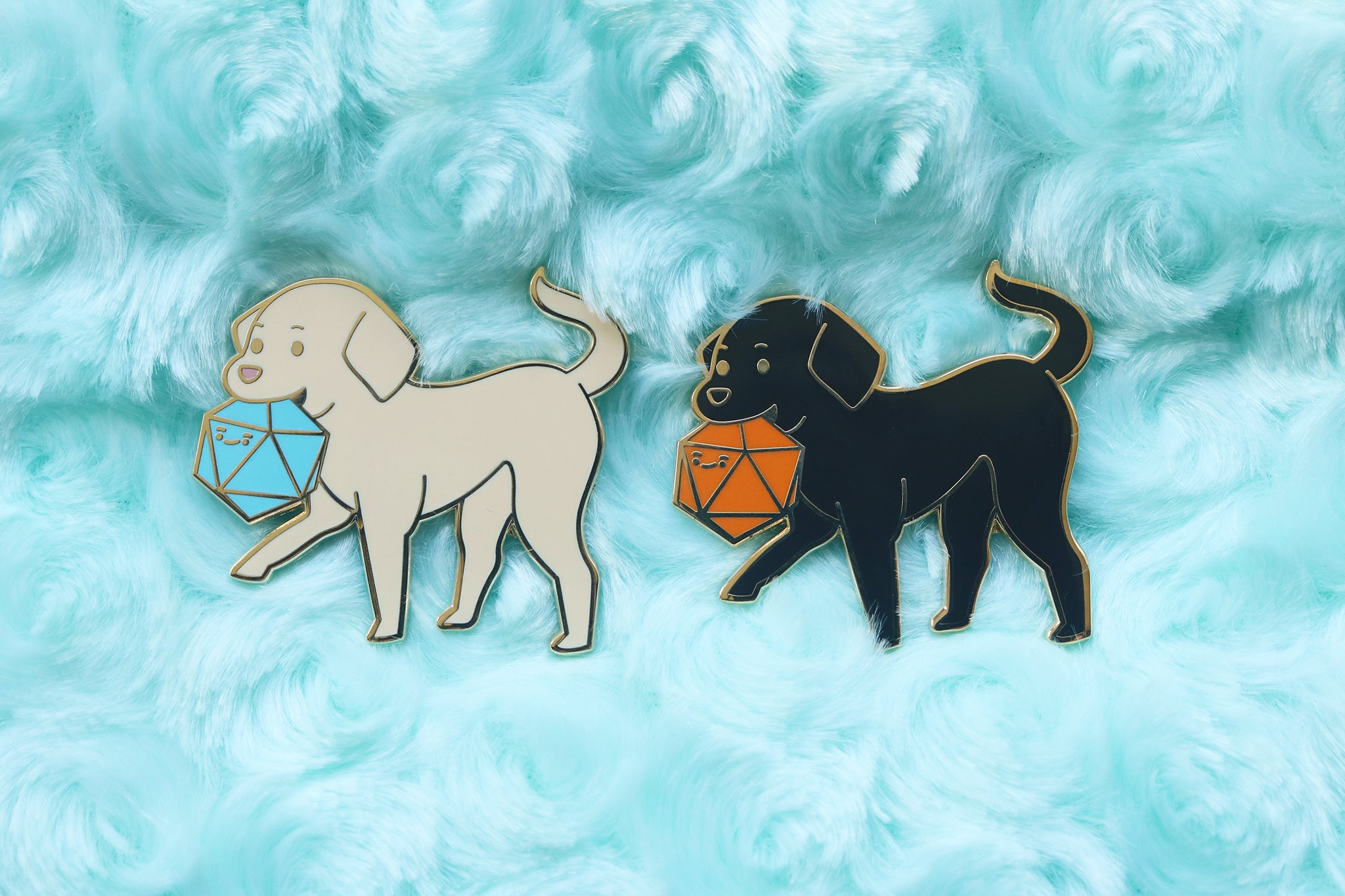 Labrador D20 Dice Buddy Enamel Pin